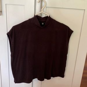 Eileen fisher mock sleeveless top brown